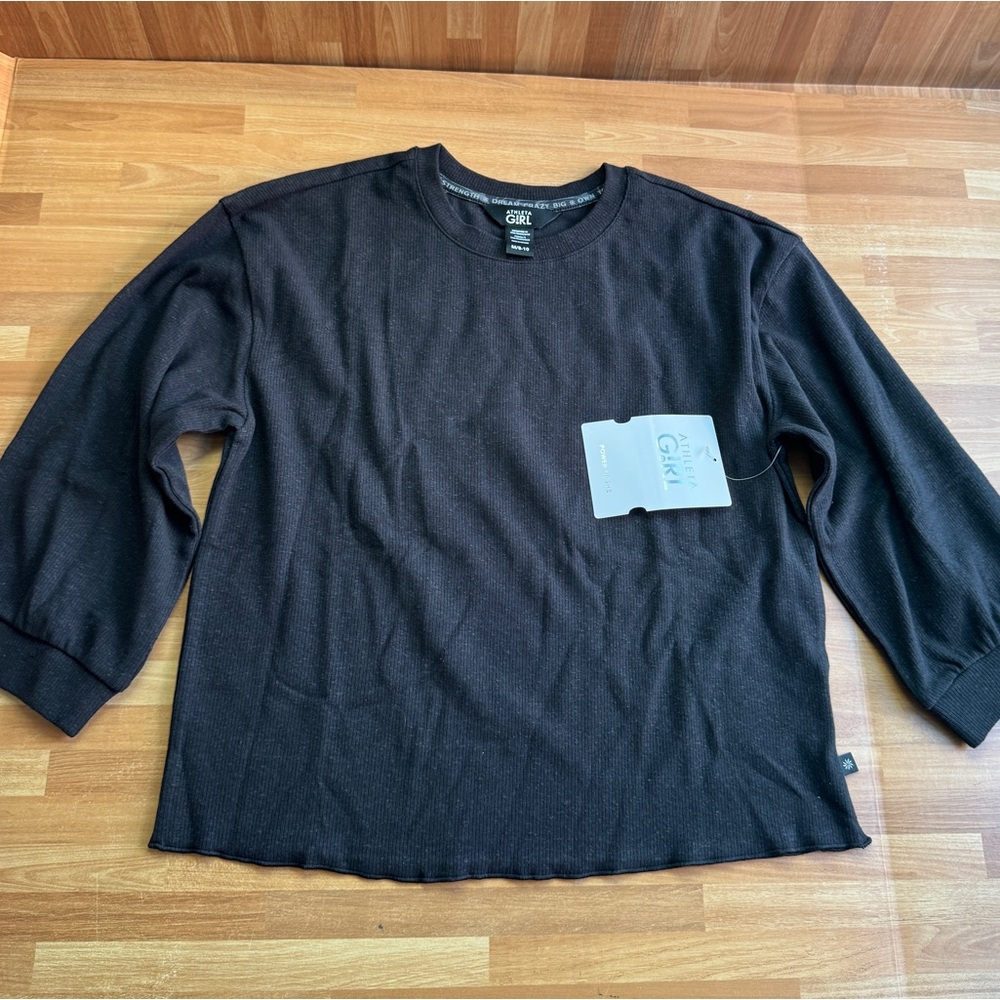 Athleta girl change maker ribbed sweatshirt pullover size 8/10 nwt